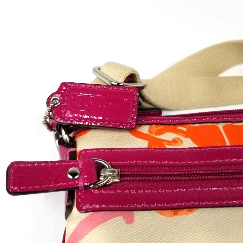 Coach Horse Carriage Logo Crossbody Messenger Swing Pack Purse Pink Bag - Picture 4 of 6